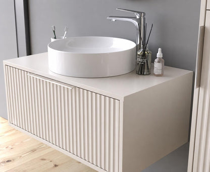 Hole 85 cm White Bathroom Cabinet Set or Single Options- Ready to Install, Pre-Assembled, Wall Mounted
