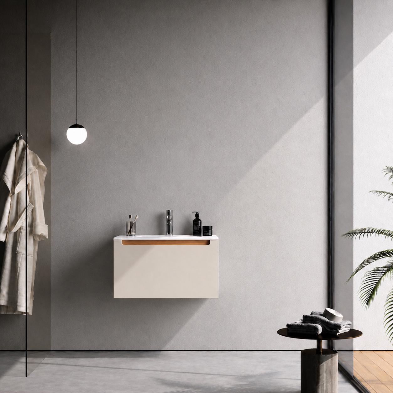 ibiza 60 cm Silk Gray Bathroom Cabinet Set or Single Options - Ready to Install, Pre-Assembled, Wall Mounted