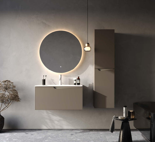 Braga 80 cm Beige Bathroom Cabinet Set or Single Options - Ready to Install, Pre-Assembled, Wall Mounted