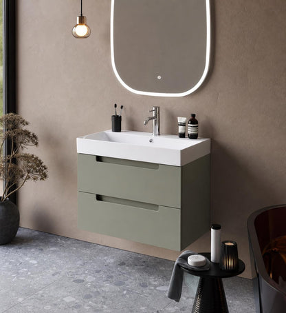 Maddox 85 cm Cement Gray Bathroom Cabinet Set or Single Options - Ready to Install, Pre-Assembled, Wall Mounted