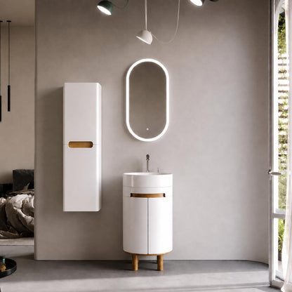 Masal 42 cm White Bathroom Cabinet Set or Single Options - Ready to Install, Pre-Assembled, Wall Mounted