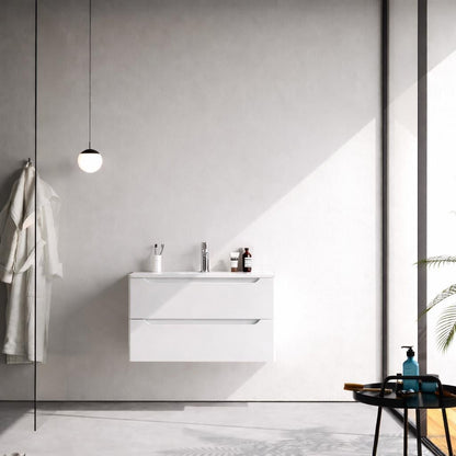 Perla 80 cm White Bathroom Cabinet Set or Single Options - Ready to Install, Pre-Assembled, Wall Mounted