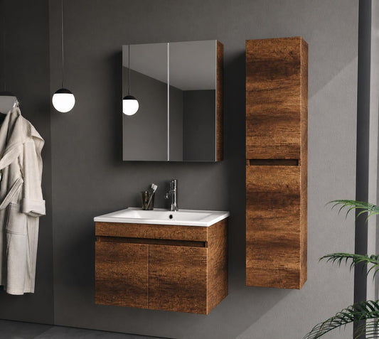 Defne 65 cm Baroque Bathroom Cabinet Set or Single Options- Ready to Install, Pre-Assembled, Wall Mounted