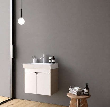 Miya 50cm Dafne MDF/Matt White Bathroom Cabinet Set or Single Options-  Ready to Install, Pre-Assembled, Wall Mounted